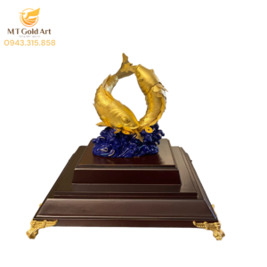 Tượng đôi cá chép dát vàng 24K