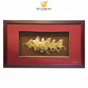 Tranh Mã đáo thành công – Tranh bát mã (54x93cm)