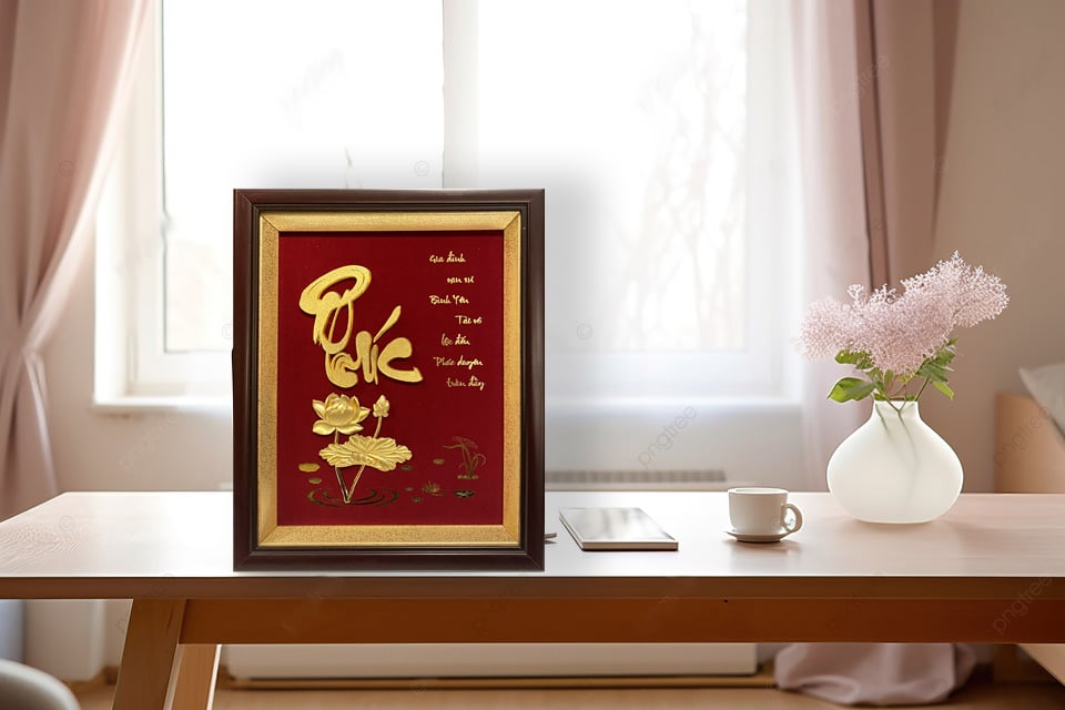 Quà tết sang trọng ý nghĩa nhất - tranh chữ dát vàng 