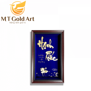 Tranh chữ hạnh phúc dát vàng 24k – MT Gold Art