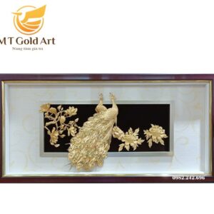 Tranh đôi công đứng (42x81cm)