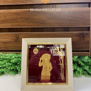 Tranh chân dung dát vàng( 20x20) - thiết kế theo yêu cầu